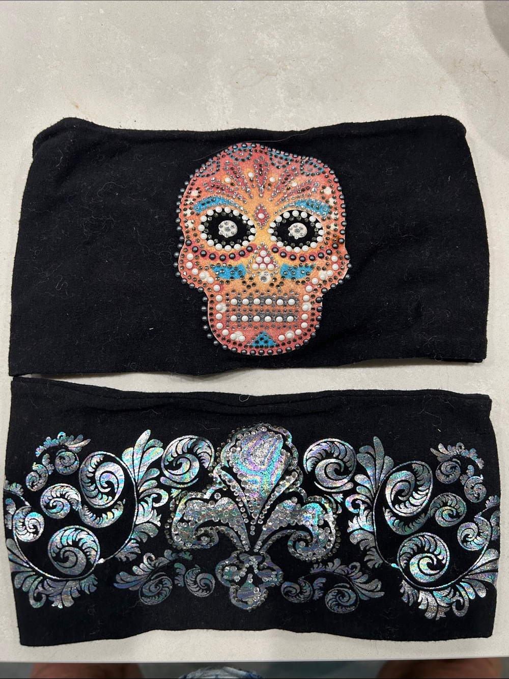 Set of two TAWGEAR Black Twist Bandeau Headbands with Center Patch